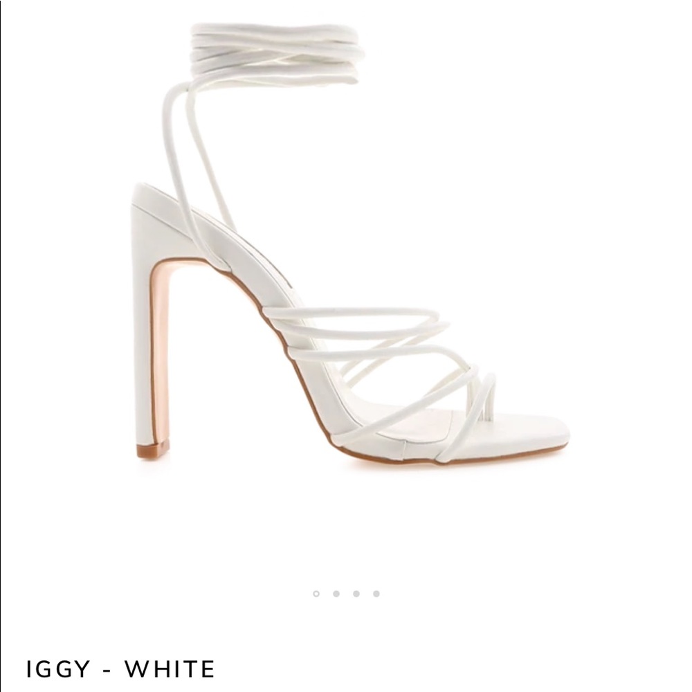 White billini strappy iggy heels